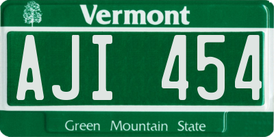 VT license plate AJI454