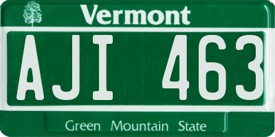 VT license plate AJI463