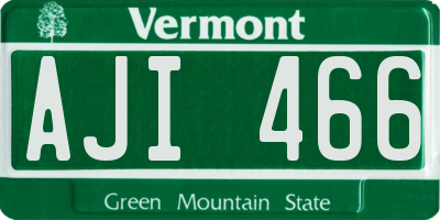 VT license plate AJI466