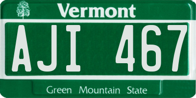 VT license plate AJI467