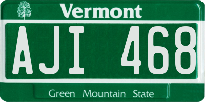 VT license plate AJI468