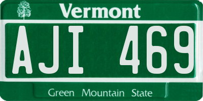 VT license plate AJI469