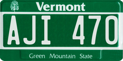 VT license plate AJI470
