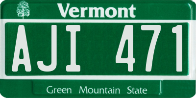 VT license plate AJI471