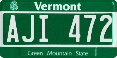 VT license plate AJI472