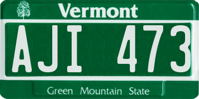 VT license plate AJI473