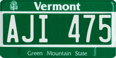 VT license plate AJI475