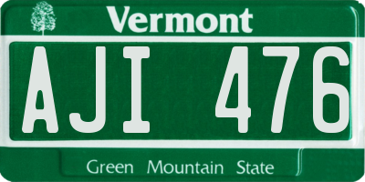 VT license plate AJI476