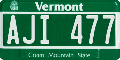 VT license plate AJI477