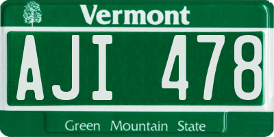 VT license plate AJI478