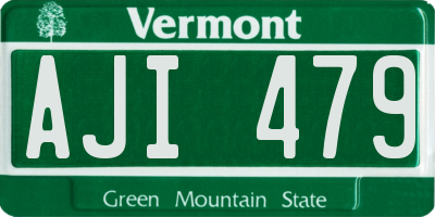 VT license plate AJI479