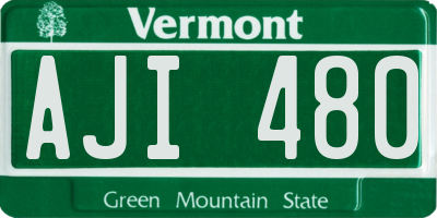 VT license plate AJI480