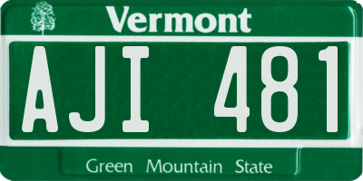 VT license plate AJI481
