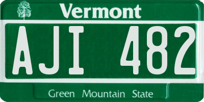 VT license plate AJI482