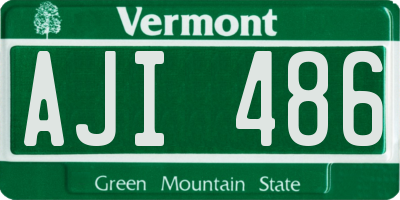 VT license plate AJI486