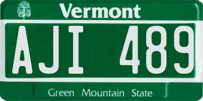 VT license plate AJI489