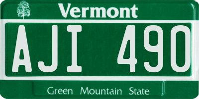 VT license plate AJI490