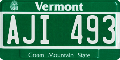 VT license plate AJI493