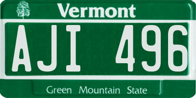 VT license plate AJI496
