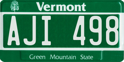 VT license plate AJI498