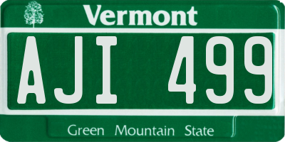 VT license plate AJI499