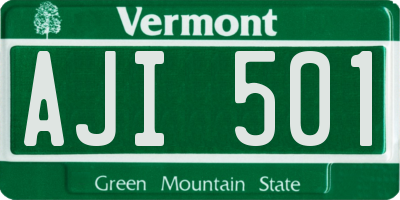 VT license plate AJI501