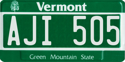 VT license plate AJI505