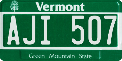 VT license plate AJI507