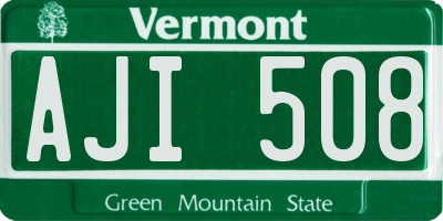 VT license plate AJI508