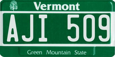 VT license plate AJI509