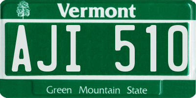VT license plate AJI510