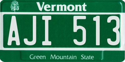 VT license plate AJI513