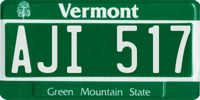VT license plate AJI517