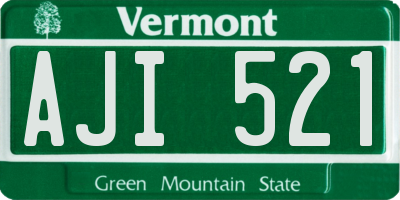 VT license plate AJI521