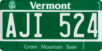 VT license plate AJI524