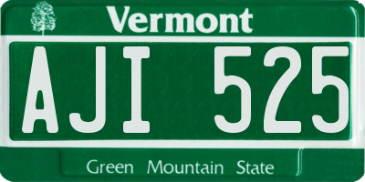 VT license plate AJI525