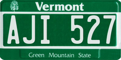 VT license plate AJI527
