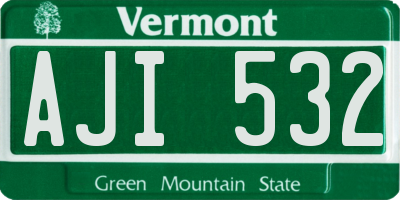 VT license plate AJI532