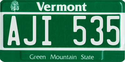 VT license plate AJI535