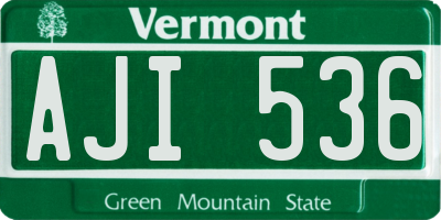 VT license plate AJI536