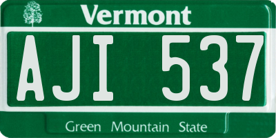 VT license plate AJI537