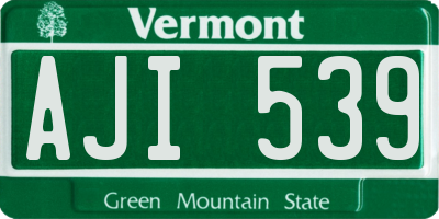 VT license plate AJI539