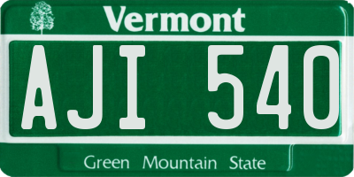 VT license plate AJI540