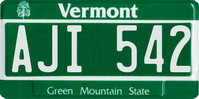 VT license plate AJI542
