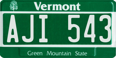 VT license plate AJI543