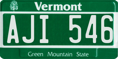 VT license plate AJI546