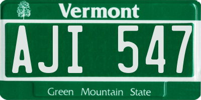 VT license plate AJI547