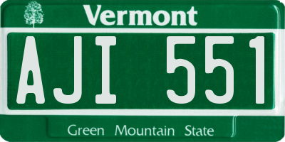 VT license plate AJI551