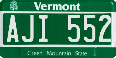 VT license plate AJI552