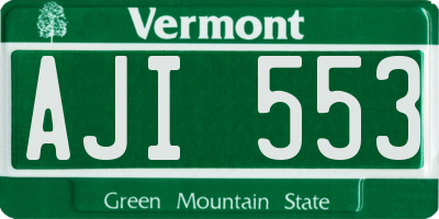 VT license plate AJI553